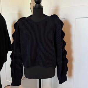 Stella McCartney - Scallop-Edge Navy Knit Sweater - Women